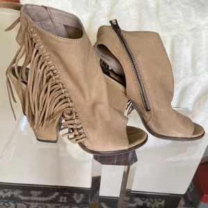 Dolce Vita Tan Fringe Booties